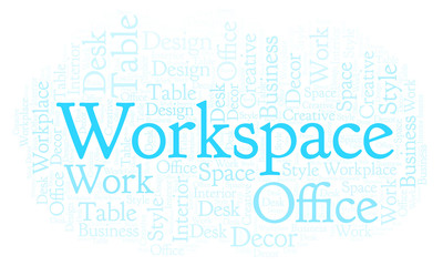 Obraz premium Workspace word cloud.