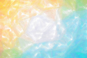 Useful abstract illustration of red, blue and yellow Watercolor with with low coverage paint. Good background for your design.