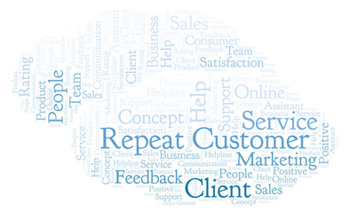 Obraz na płótnie Canvas Repeat Customer word cloud.