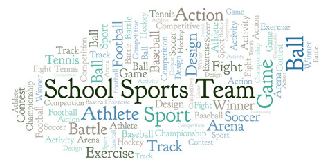 Fototapeta premium School Sports Team word cloud.