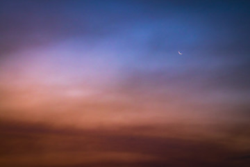 Dawn sky with moon