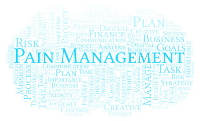 Fototapeta premium Pain Management word cloud, made with text only.