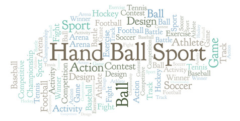 Fototapeta na wymiar Hand Ball Sport word cloud.