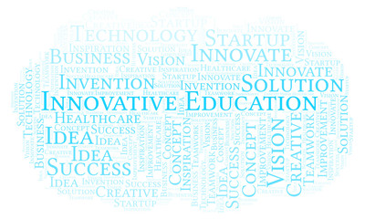 Obraz premium Innovative Education word cloud, made with text only.