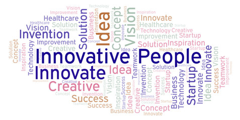 Fototapeta premium Innovative People word cloud, made with text only.