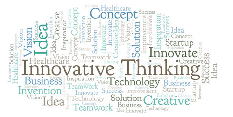 Fototapeta na wymiar Innovative Thinking word cloud, made with text only.