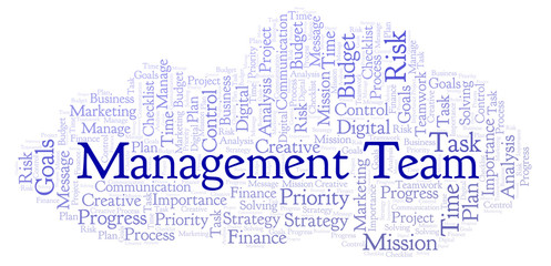 Fototapeta premium Management Team word cloud, made with text only.