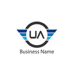 Initial Letter UA Logo Template Design