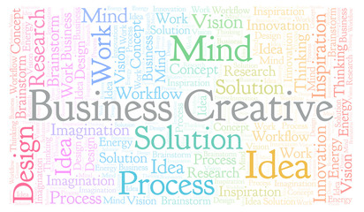 Fototapeta premium Business Creative word cloud, made with text only.