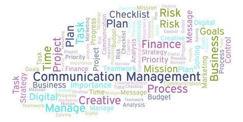 Obraz premium Communication Management word cloud, made with text only.