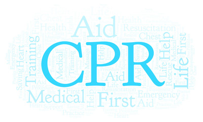 Fototapeta premium CPR word cloud, made with text only.