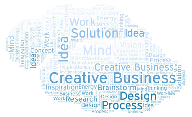Fototapeta na wymiar Creative Business word cloud, made with text only.