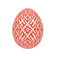 the easter egg with ukrainian cross-stitch ethnic pattern. pysanka ornament. isolated vector.