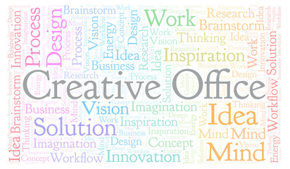 Fototapeta premium Creative Office word cloud, made with text only.