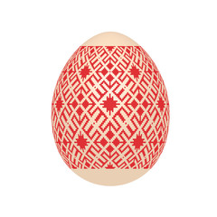 the easter egg with ukrainian cross-stitch ethnic pattern. pysanka ornament. isolated vector.