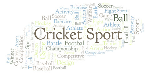 Fototapeta na wymiar Cricket Sport word cloud.