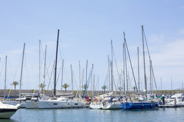 Fototapeta na wymiar boats moored in the harbor