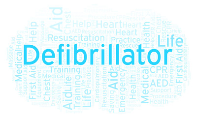 Obraz premium Defibrillator word cloud, made with text only.