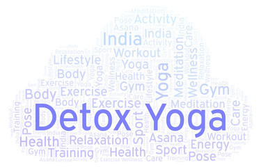 Obraz premium Detox Yoga word cloud.