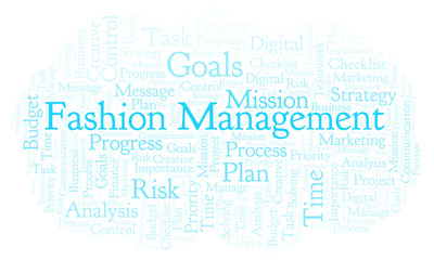 Fototapeta premium Fashion Management word cloud, made with text only.