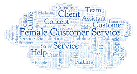 Fototapeta premium Female Customer Service word cloud.