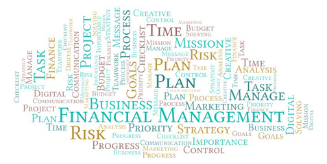 Fototapeta premium Financial Management word cloud, made with text only.