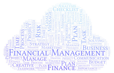 Obraz premium Financial Management word cloud, made with text only.