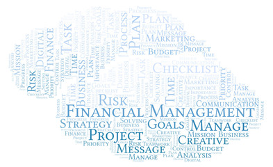 Fototapeta premium Financial Management word cloud, made with text only.