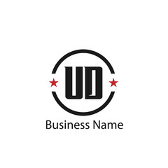Initial Letter UD Logo Template Design