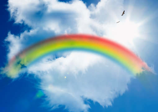 太陽と雲と虹