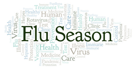 Obraz premium Flu Season word cloud, made with text only.