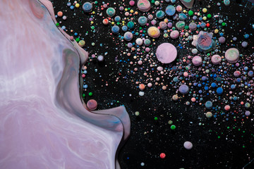 Creative background with abstract oil painted waves