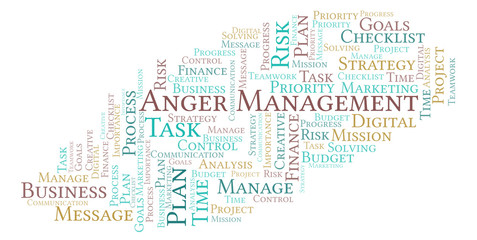 Fototapeta premium Anger Management word cloud, made with text only.