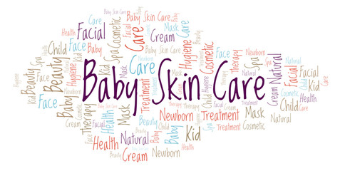 Fototapeta premium Baby Skin Care word cloud.