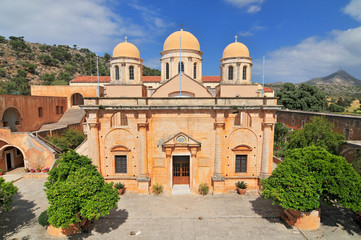Fototapeta na wymiar The monastery of Agia Triada, Akrotiri Peninsula, Western Crete. Greece.