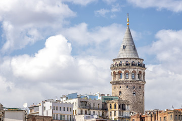 Fototapeta premium Galata Tower And Apartments, Istanbul, Turkey