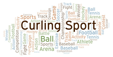 Fototapeta premium Curling Sport word cloud.
