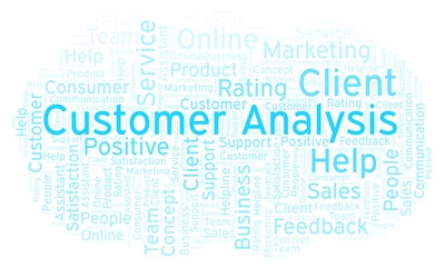 Fototapeta premium Customer Analysis word cloud.