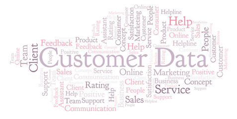 Obraz premium Customer Data word cloud.