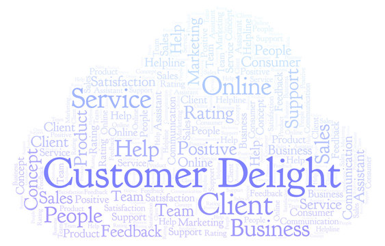 Customer Delight word cloud.