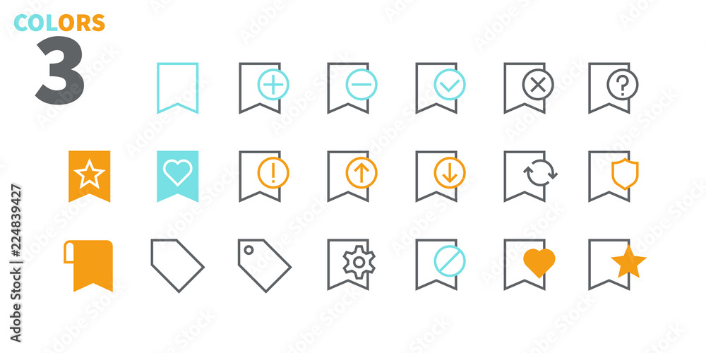Poster bookmarks & tags ui pixel perfect well-crafted vector thin line icons 48x48 ready for 24x24 grid for