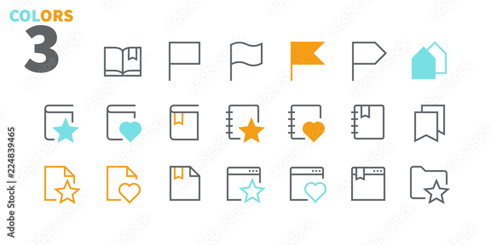 Poster bookmarks & tags ui pixel perfect well-crafted vector thin line icons 48x48 ready for 24x24 grid for