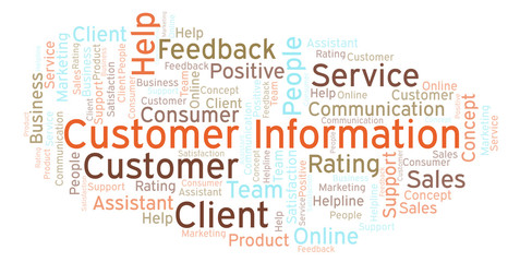 Customer Information word cloud.