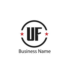 Initial Letter UF Logo Template Design