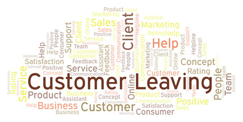 Fototapeta premium Customer Leaving word cloud.