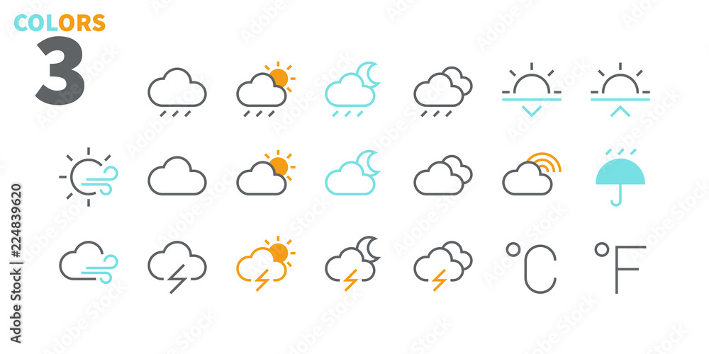 Poster weather ui pixel perfect well-crafted vector thin line icons 48x48 ready for 24x24 grid for web grap