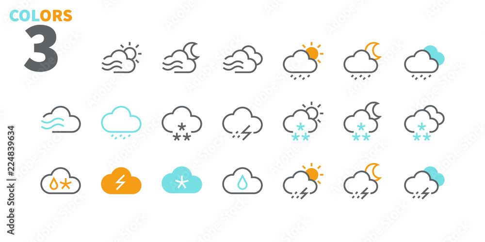 Poster weather ui pixel perfect well-crafted vector thin line icons 48x48 ready for 24x24 grid for web grap