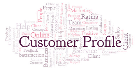 Obraz premium Customer Profile word cloud.