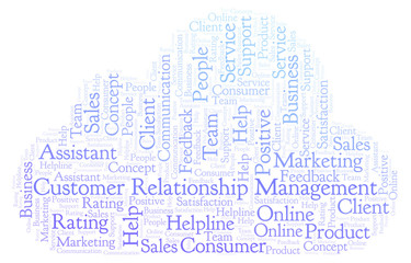 Obraz premium Customer Relationship Management word cloud.