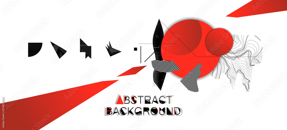 Aufkleber Abstract background with dynamic linear waves. Vector illustration in flat minimalistic style. Modern design  with geometric shapes and place for your text